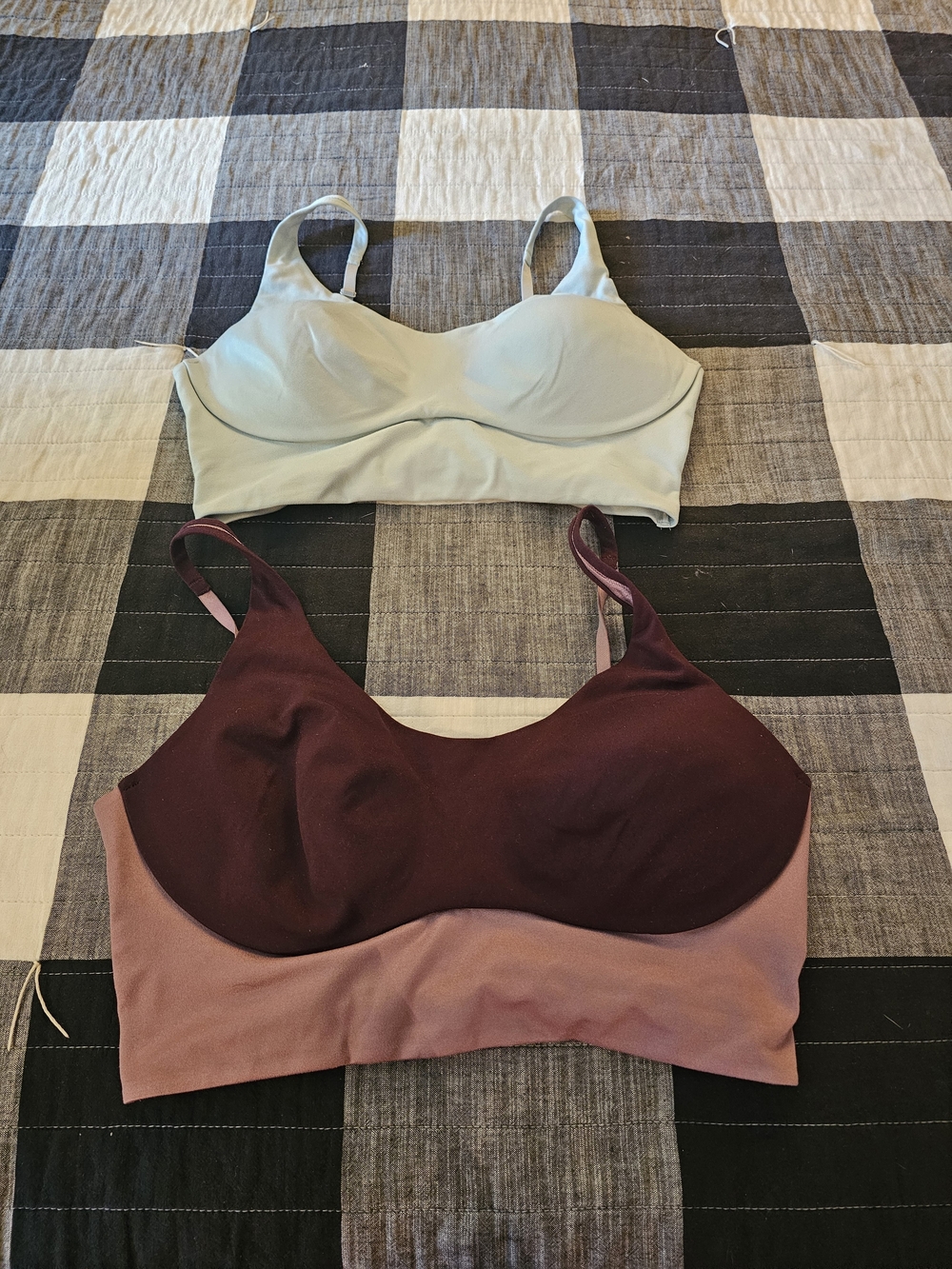 Victoria's Secret Bralette Duo - Mint Green & Mauve with Burgundy